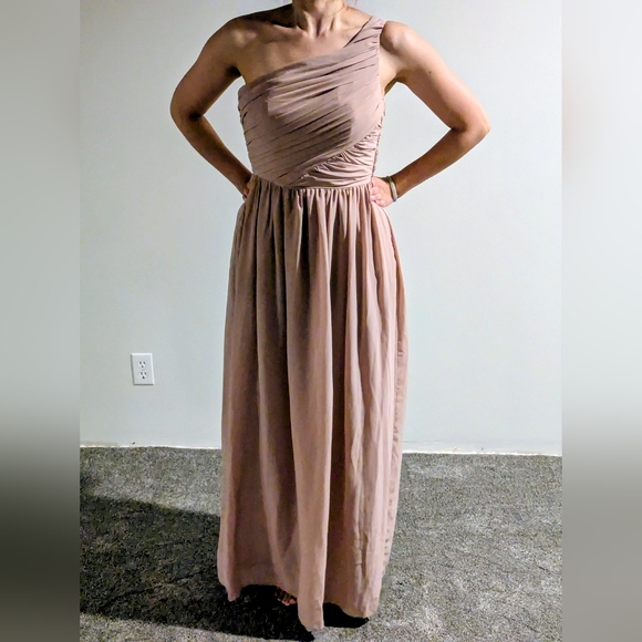 H&M one shoulder maxi dress in blush | size 8 - Picture 12 of 13